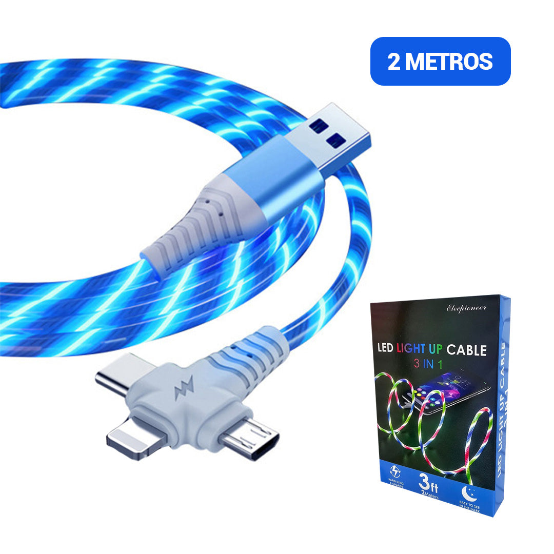 CABLE DE LUCES DE 2 METROS 3 EN 1