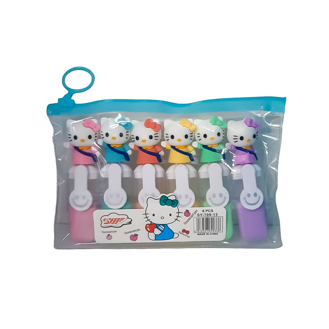 RESALTADOR KAWAI GATO ESTUCHE DE 6U. SY-709-13