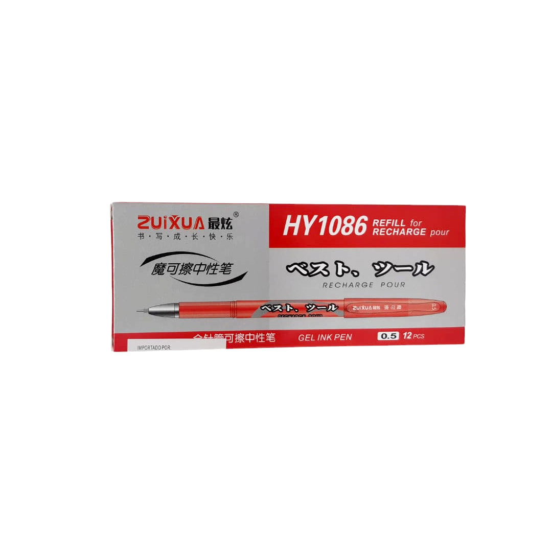 ESFERO BORRABLE COLOR ROJO CAJA 12U. HY 1086