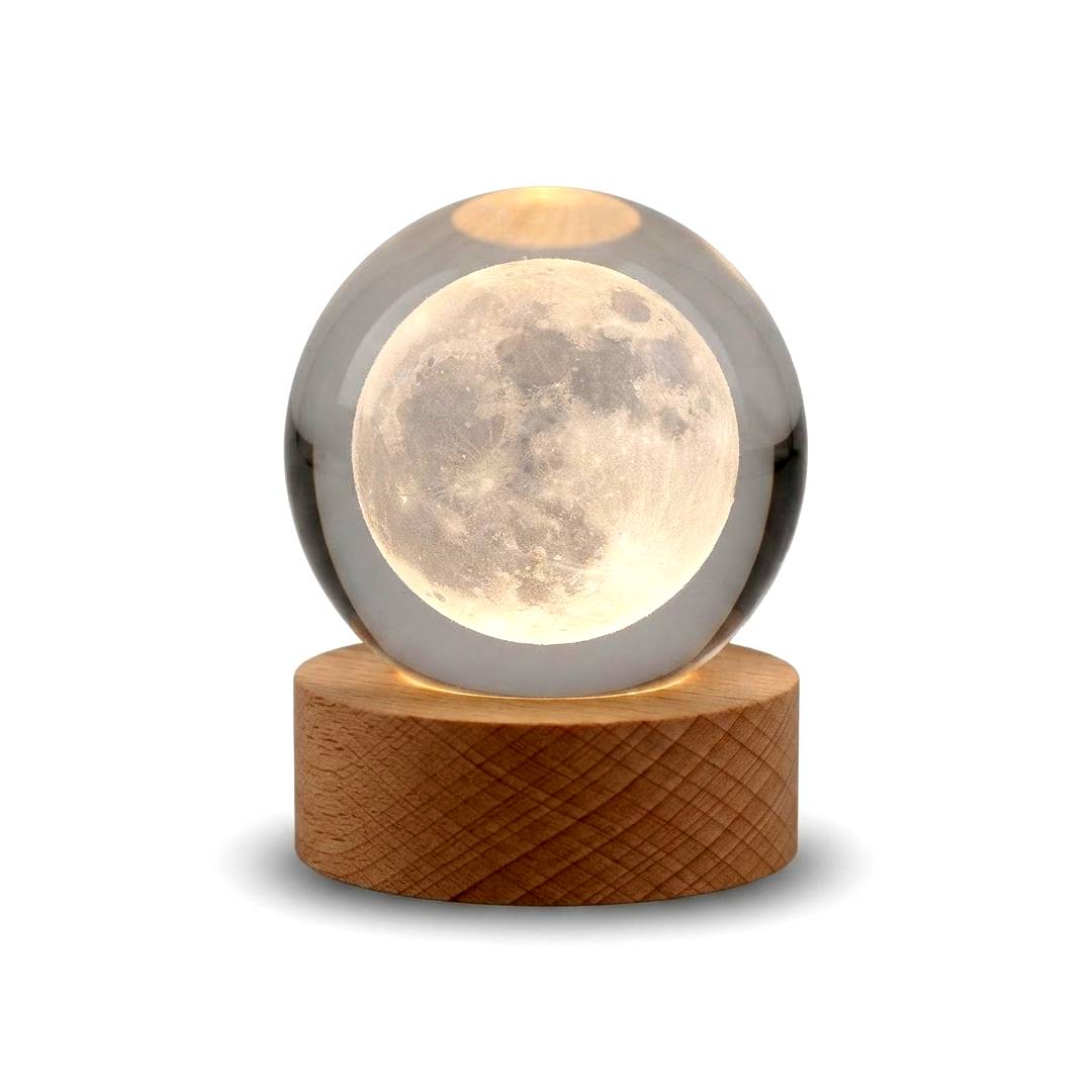 ESFERA DE CRISTAL LUZ CALIDA 6CM LUNA