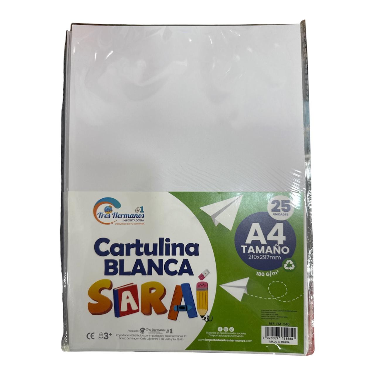 LAMINAS SARAI BLANCA A4 180GR 25U