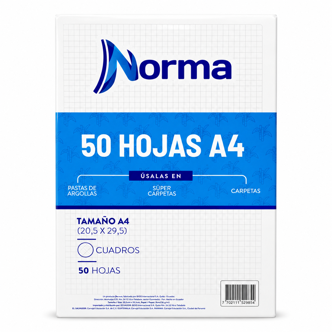 HOJAS NORMA CUADROS A4 50U