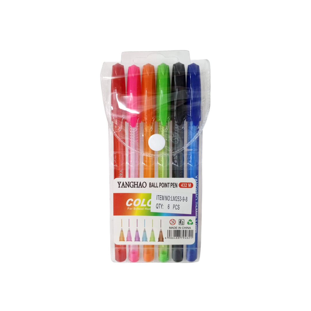 ESFERO DE COLORES YANGHAO 432M 6 COLORES