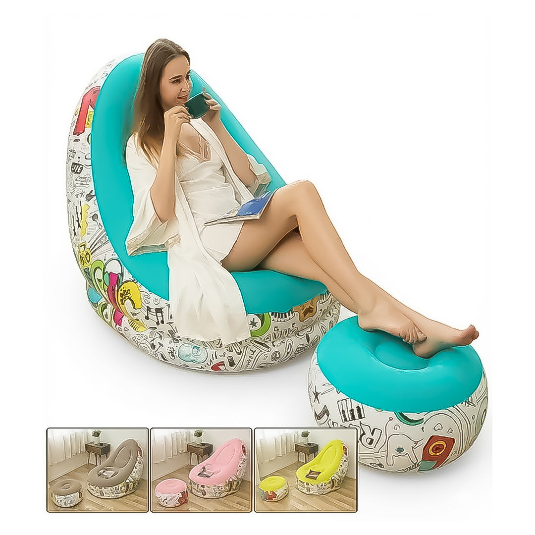 ASIENTO INFLABLE CON PUFF