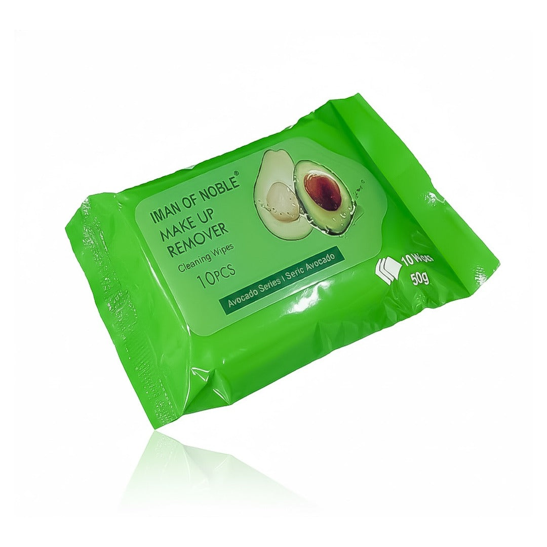 PANITOS HUMEDOS REMOVEDOR DE MAQUILLAJE 10PCS AGUACATE