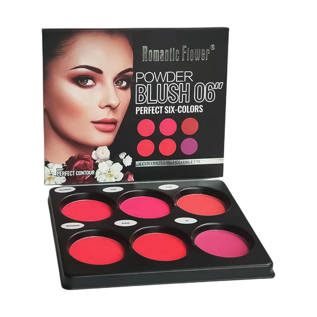 PALETA BLUSH EN POLVO 6 TONOS BUENA PIGMENTACIÓN