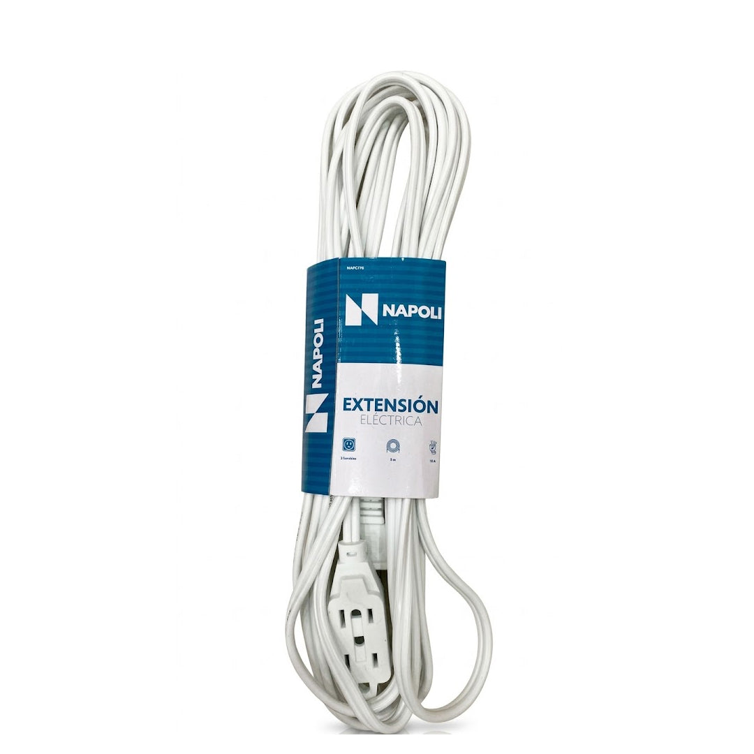 EXTENSION ELECT. NAPOLI BLANCA 2 X 16 AWG 3 MTS