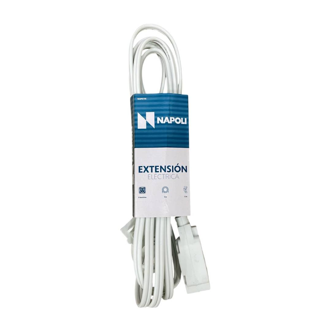 EXTENSION ELECTRICA BLANCA NAPOLI 2X16AWG 3 METROS
