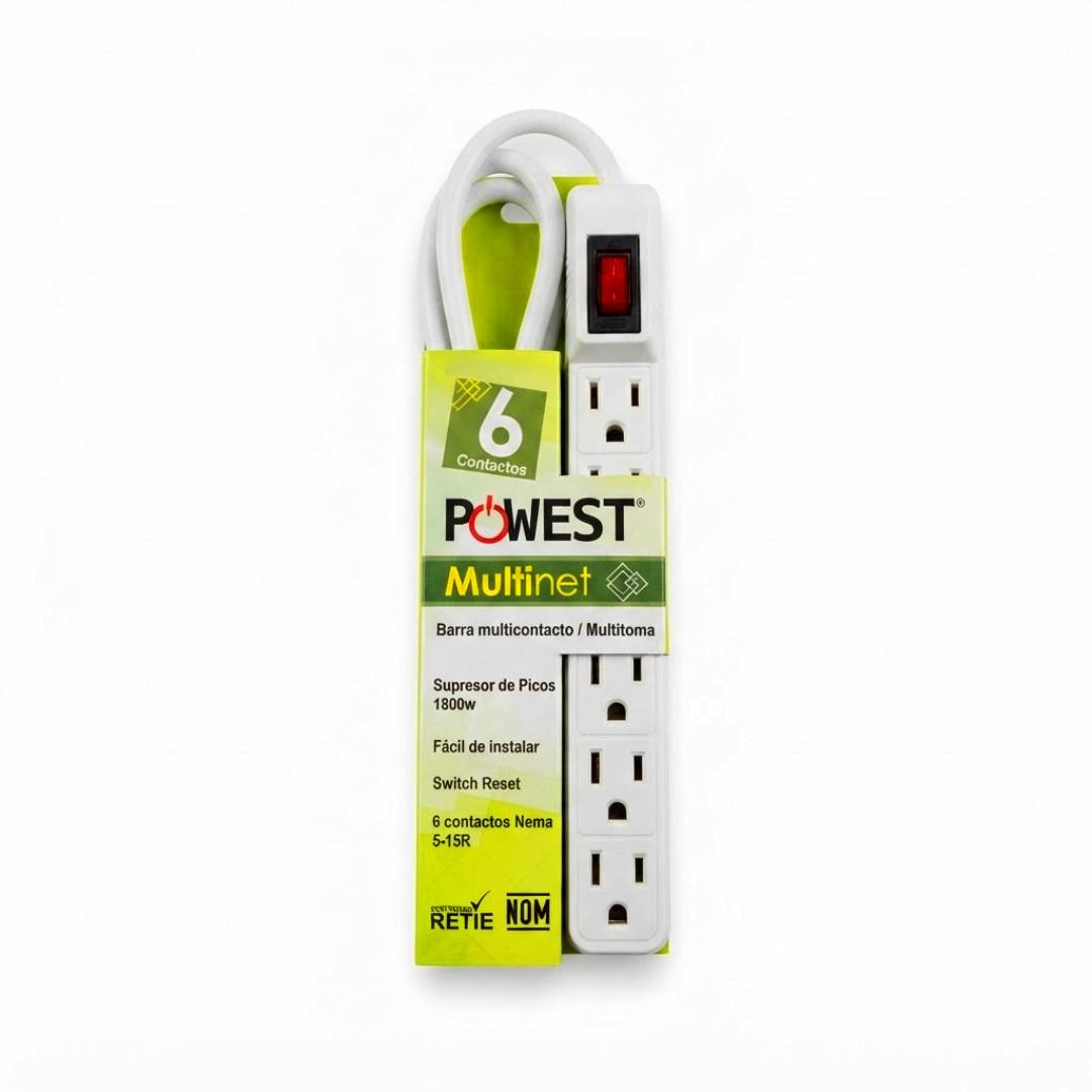 REGLETA MULTITOMA POWEST 6 PUERTOS 1800W