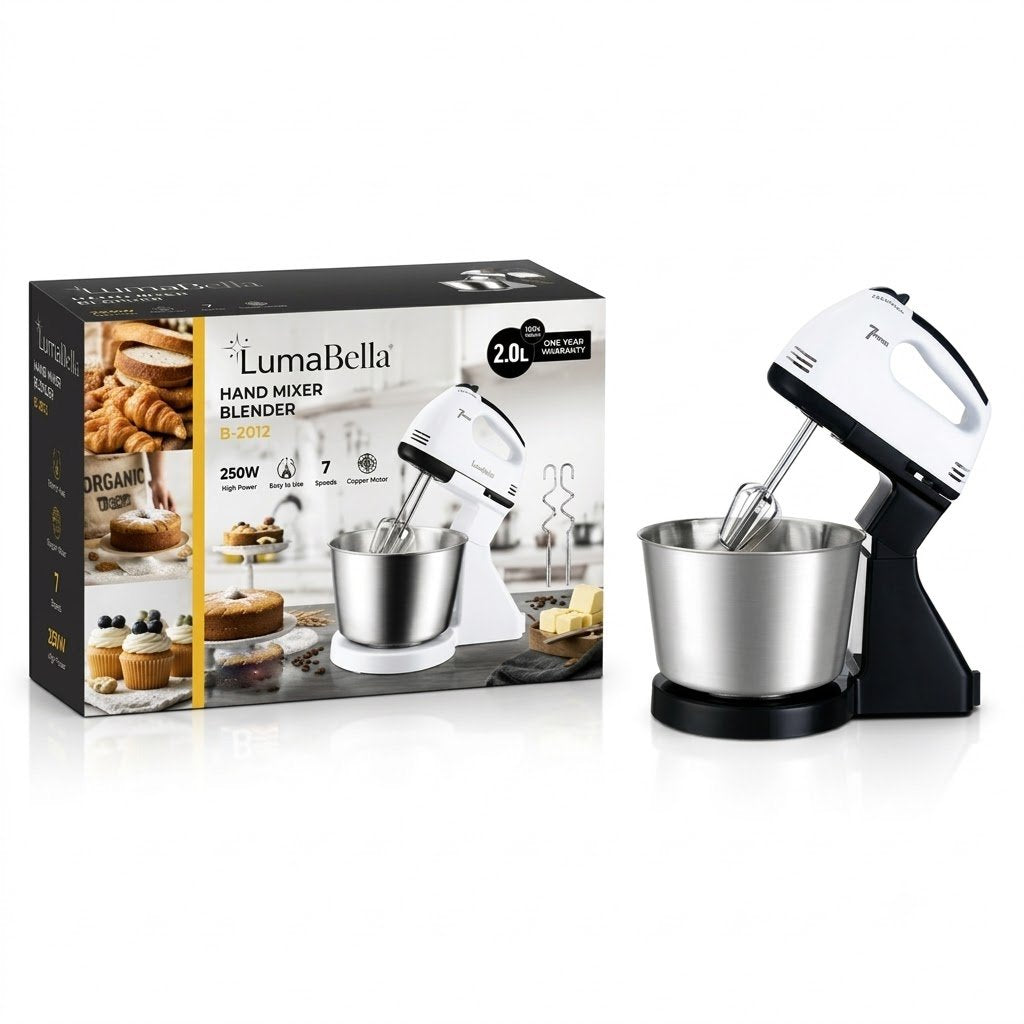 BATIDORA ELÉCTRICA DE MANO CON BOWL LB-2012