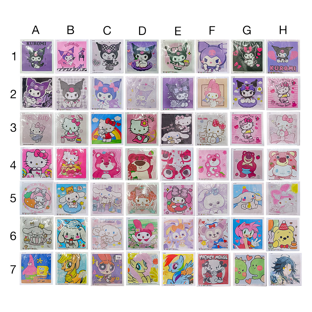CUADRO FIGURAS DIAMANTE 18CM X 18CM MODELOS SURTIDOS