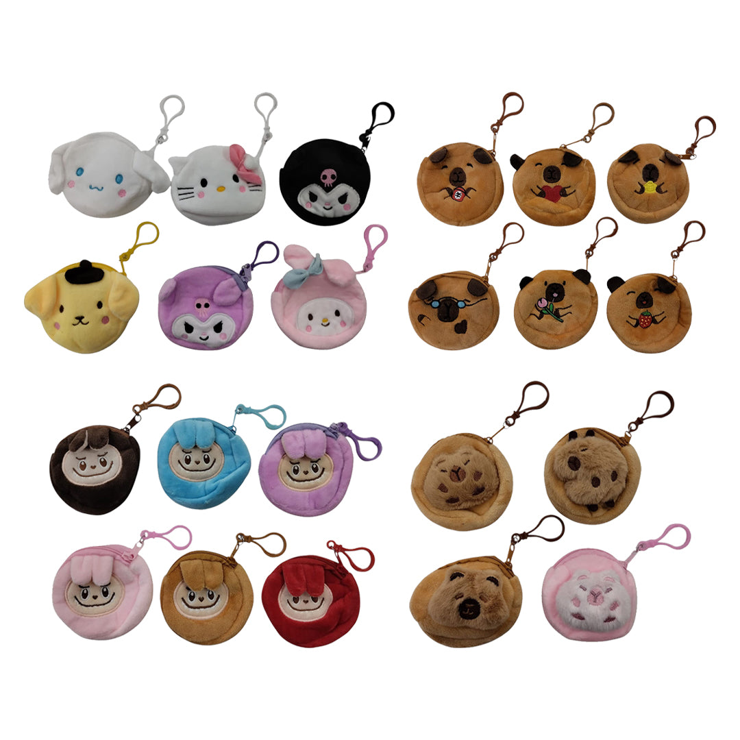 MONEDERO PELUCHE RELIEVE SURTIDOS
