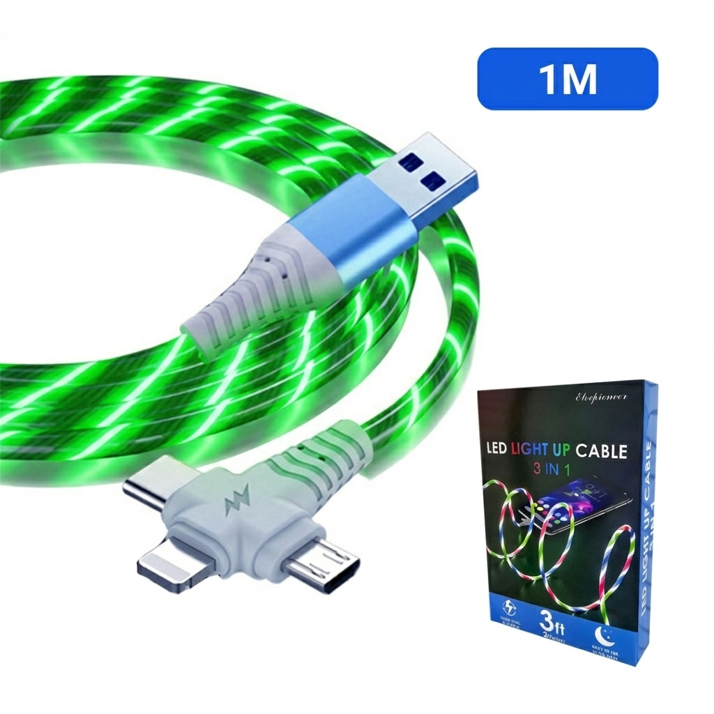CABLE DE LUCES DE 1 METRO 3 EN 1