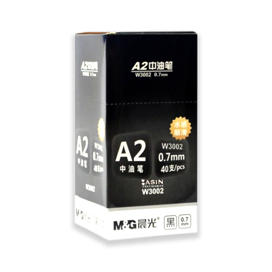 ESFEROS A2 CON PULSADOR COLOR NEGRO 40 PCS