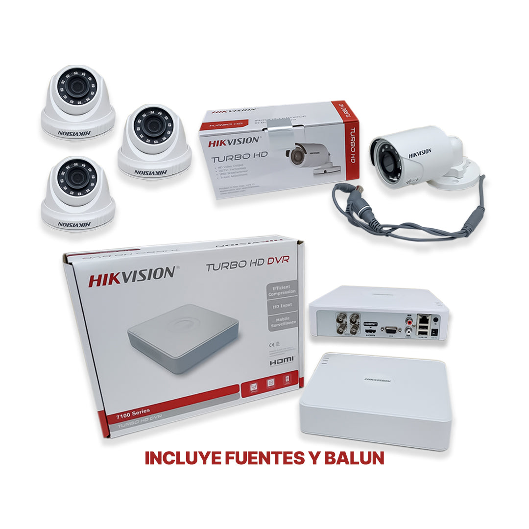 KIT 4 CAMARAS 1080 HIKVISION
