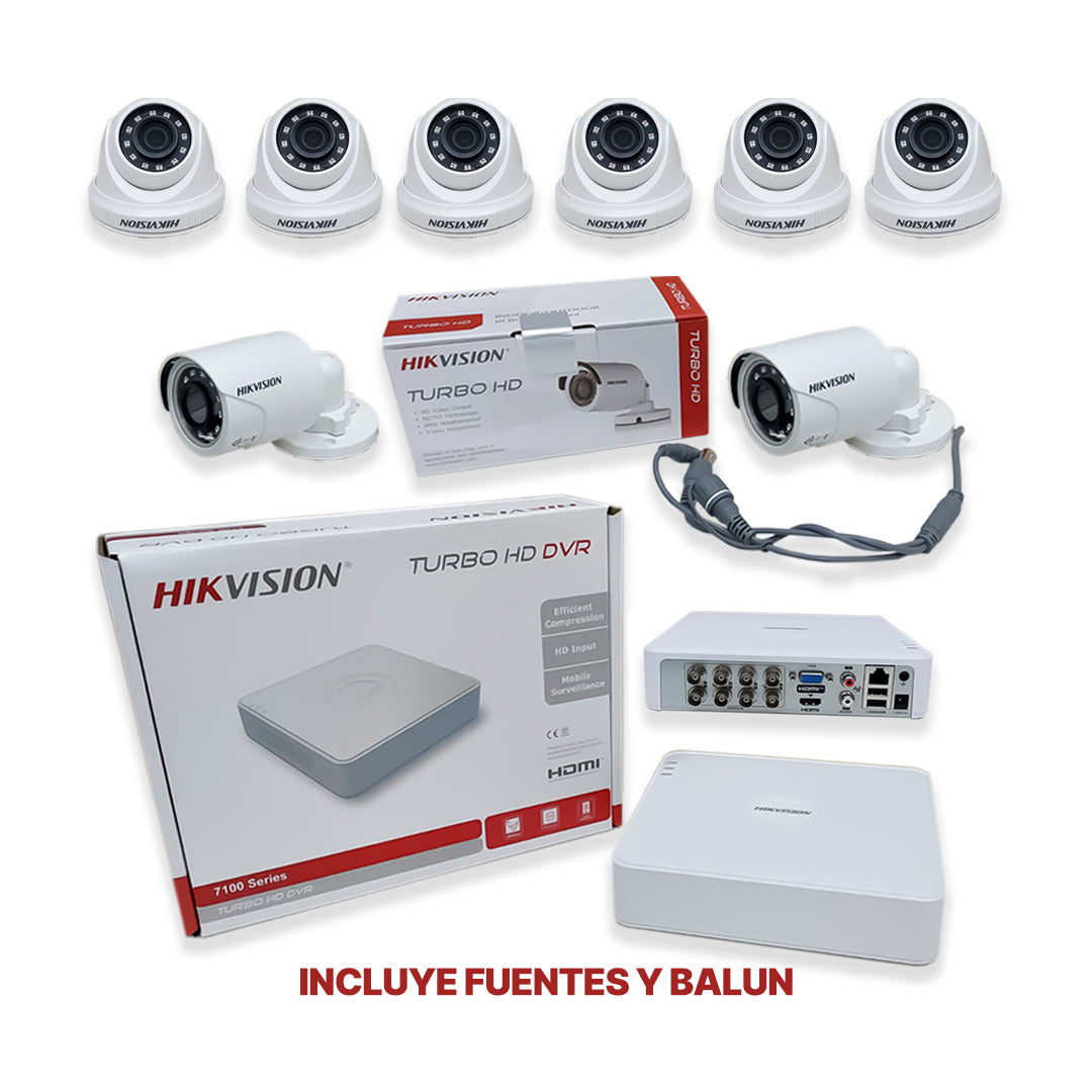 KIT 8 CAMARAS 1080 HIKVISION