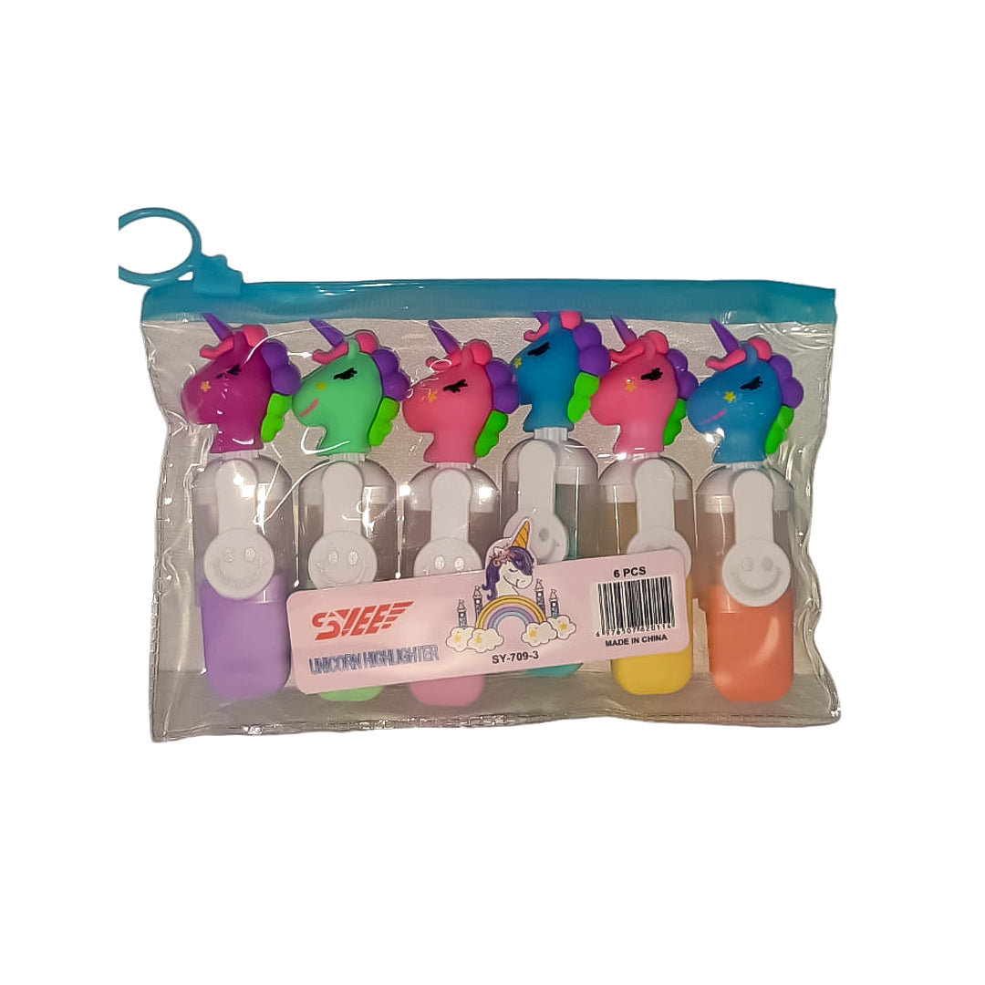 RESALTADOR KAWAI UNICORNIO ESTUCHE DE 6U. SY-709-3