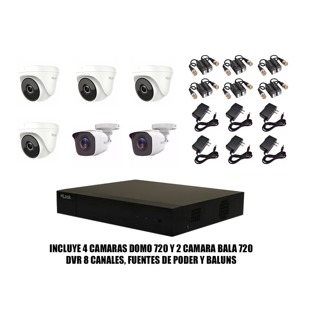 KIT DE 6 CAMARAS HILOOK 720P