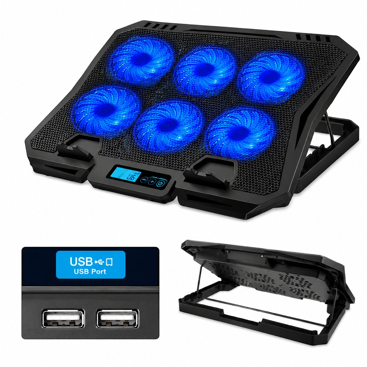 COOLER 6 VENTILADORES PARA LAPTOP X6A