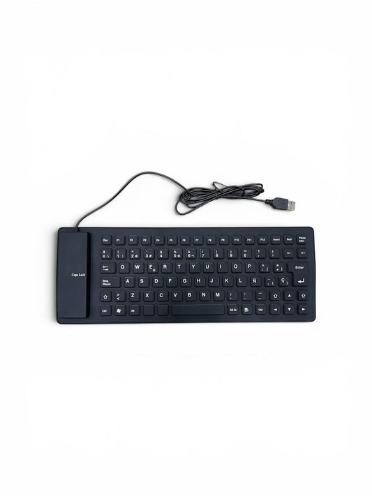 TECLADO FLEXIBLE DE SILICONA USB ENROLLABLE