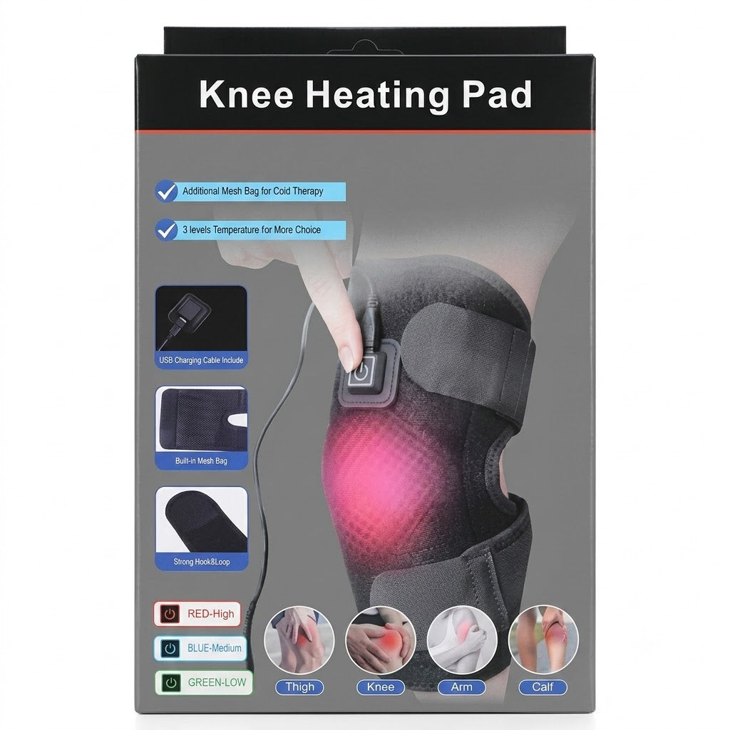 MASAJEADOR TERMICO PARA RODILLA 3 NIVELES