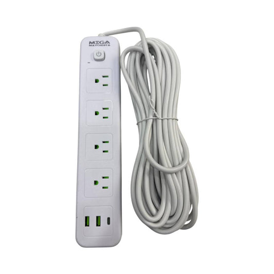 REGLETA GENERAL (BLANCO) 4 TOMAS 110V - 2 USB - 1USB C