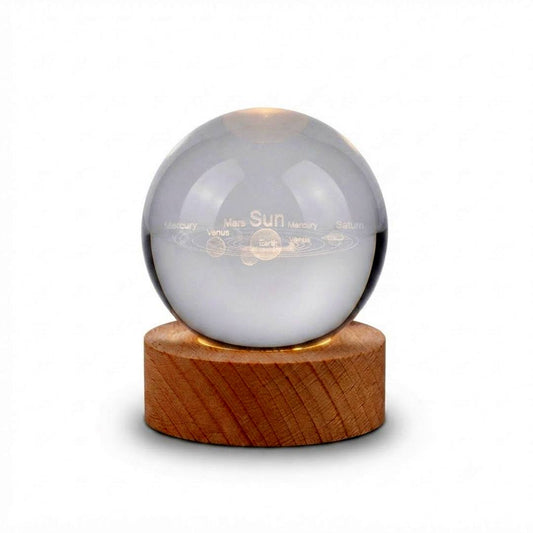 ESFERA DE CRISTAL LUZ CALIDA 6CM SISTEMA SOLAR