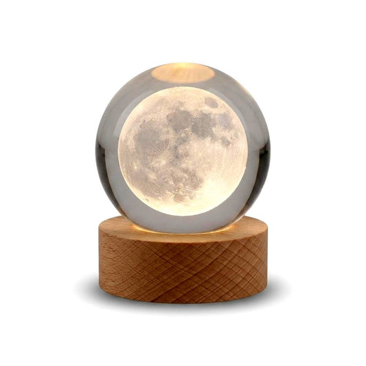 ESFERA DE CRISTAL LUZ CALIDA 6CM LUNA