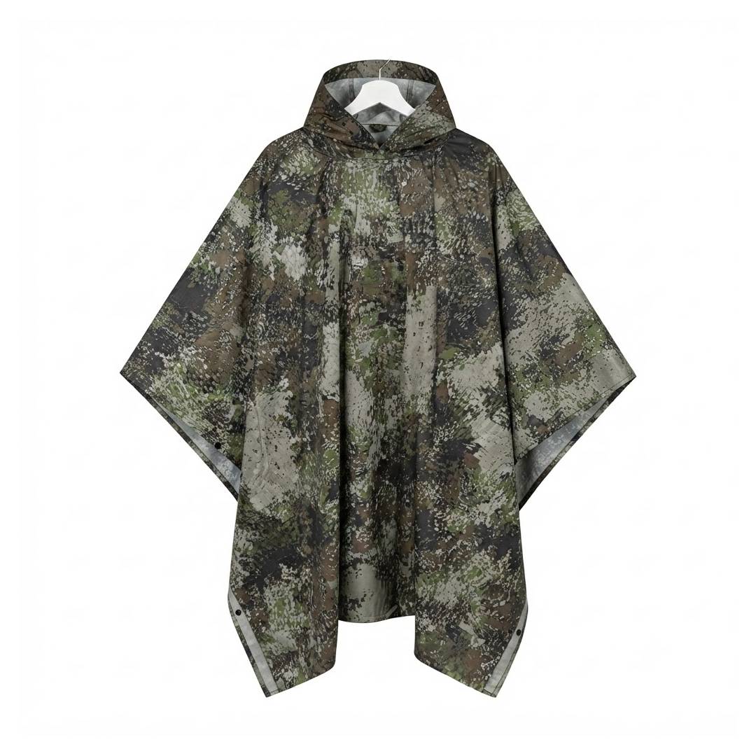 PONCHO DE AGUA IMPERMEABLE CAMUFLAJE CON CAPUCHA
