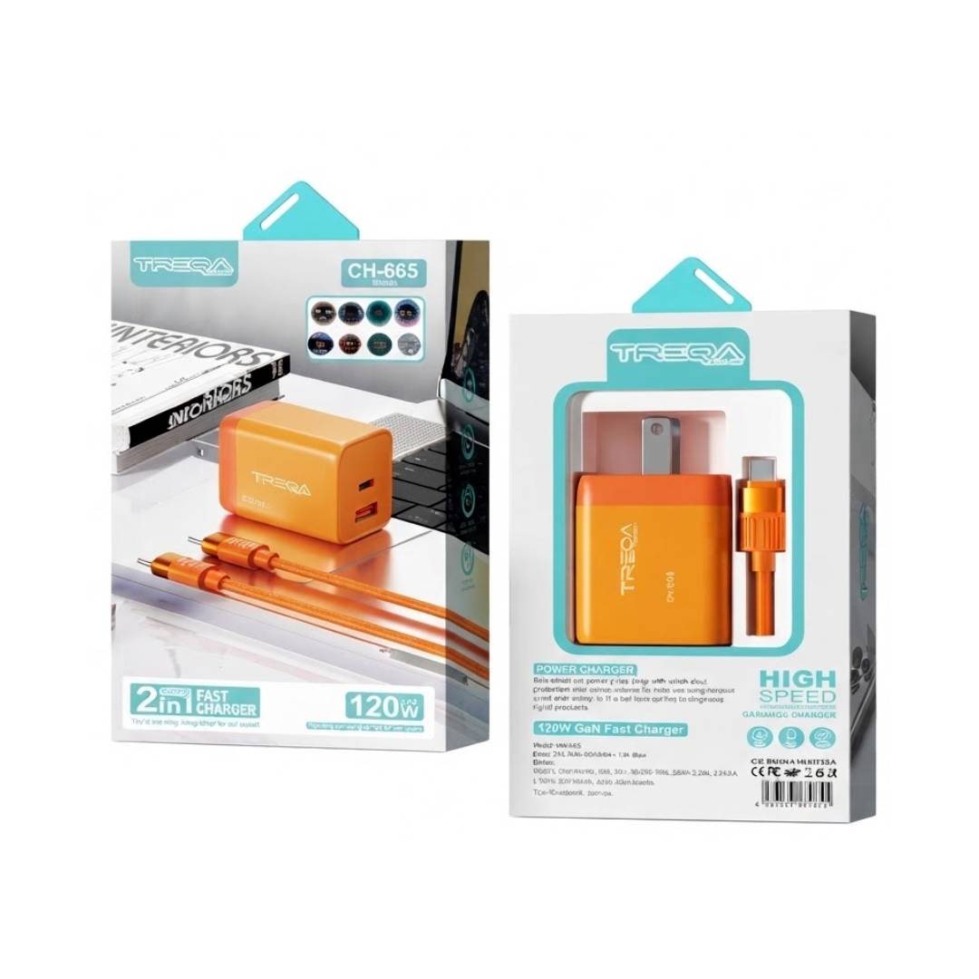 CARGADOR CARGA RAPIDA TIPO C TREQA CH-665 120W