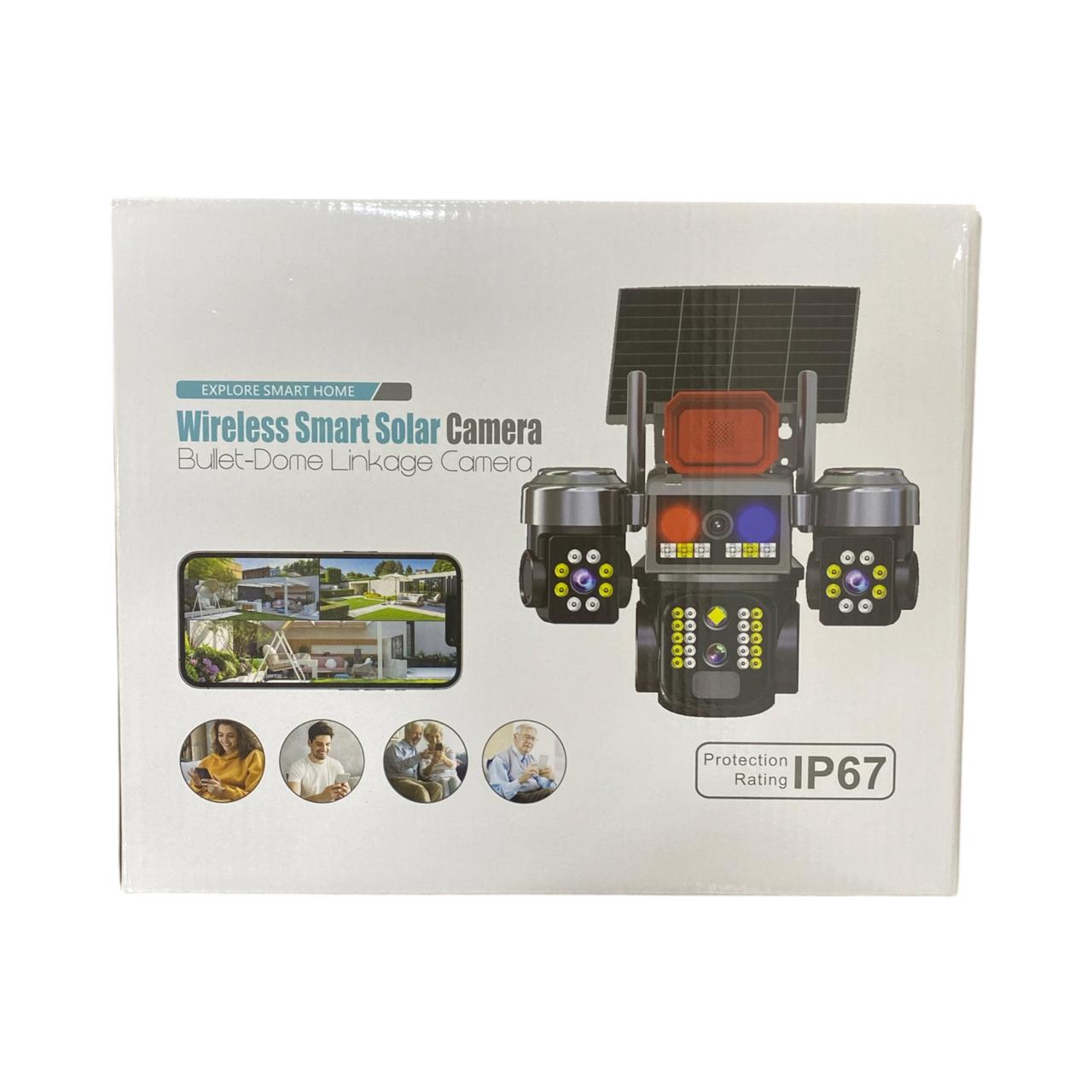 CAMARA ROBOTICA CON SIRENA Y PANEL SOLAR (3 LENTES V380 PRO)