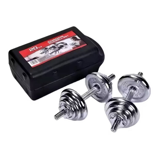 SET DE MANCUERNAS CROMADAS AJUSTABLES CON MALETÍN 30KG