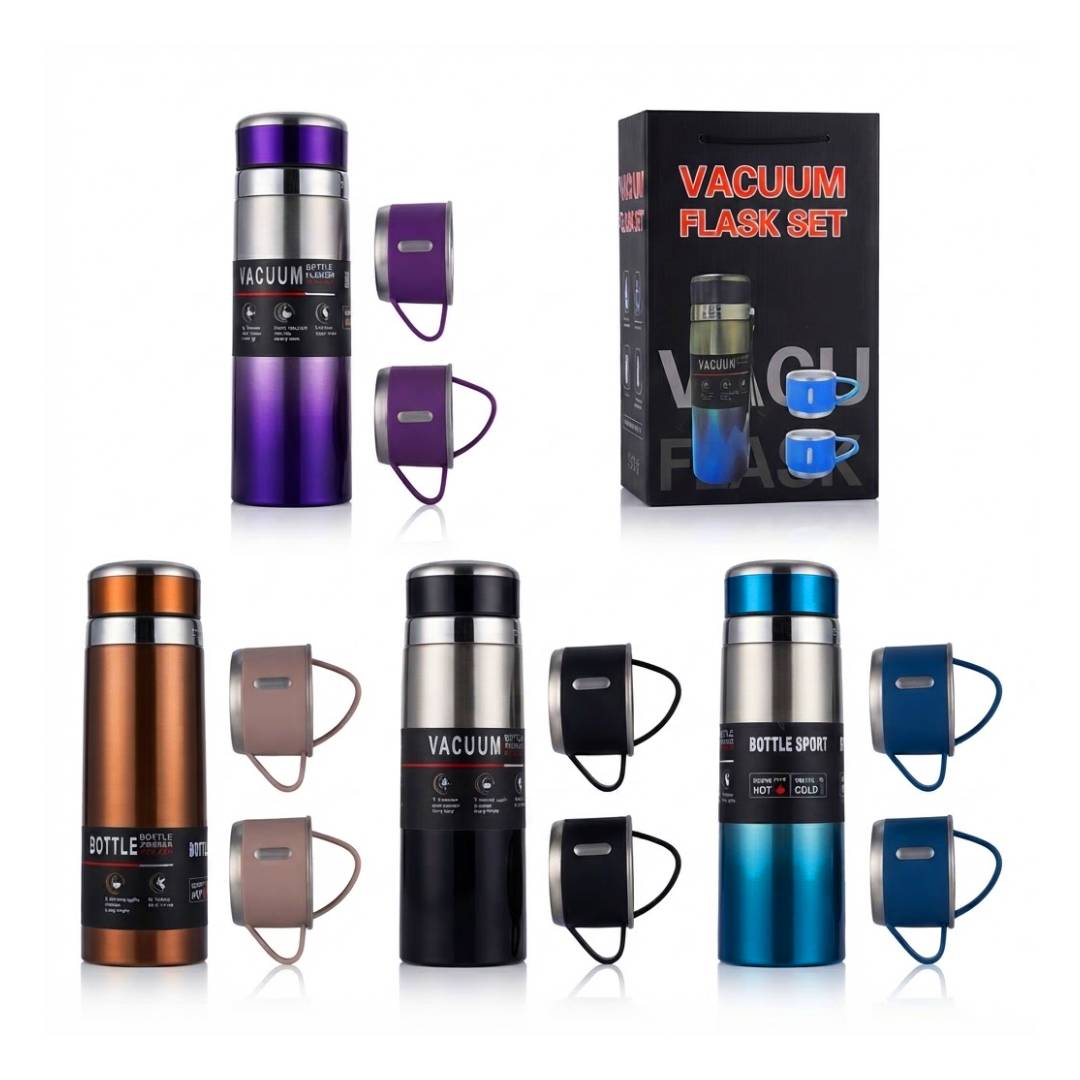 SET TERMOS CON VASOS FLASK SET BRILLOSOS