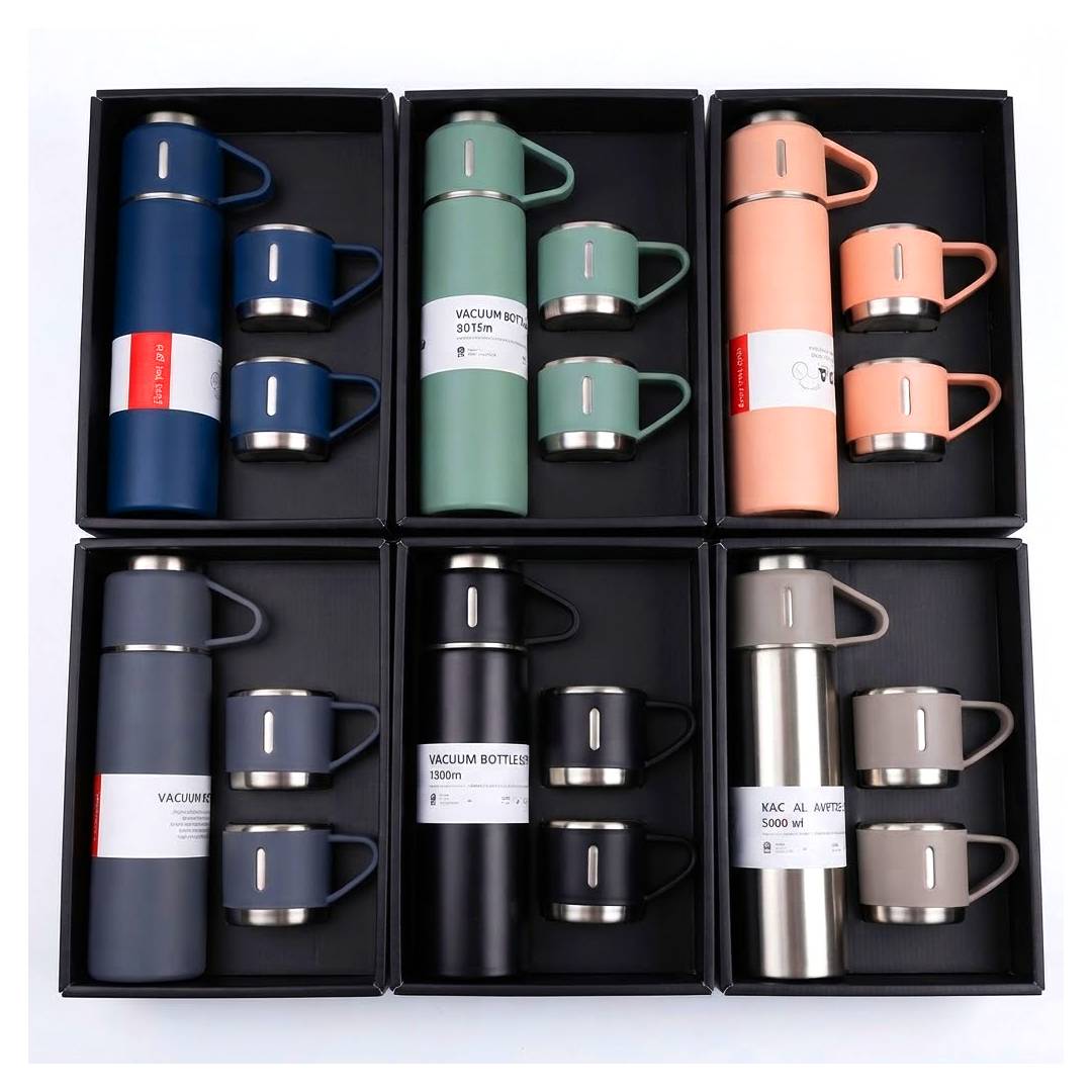 SET TERMOS MATE CON VASOS CAJA NEGRA
