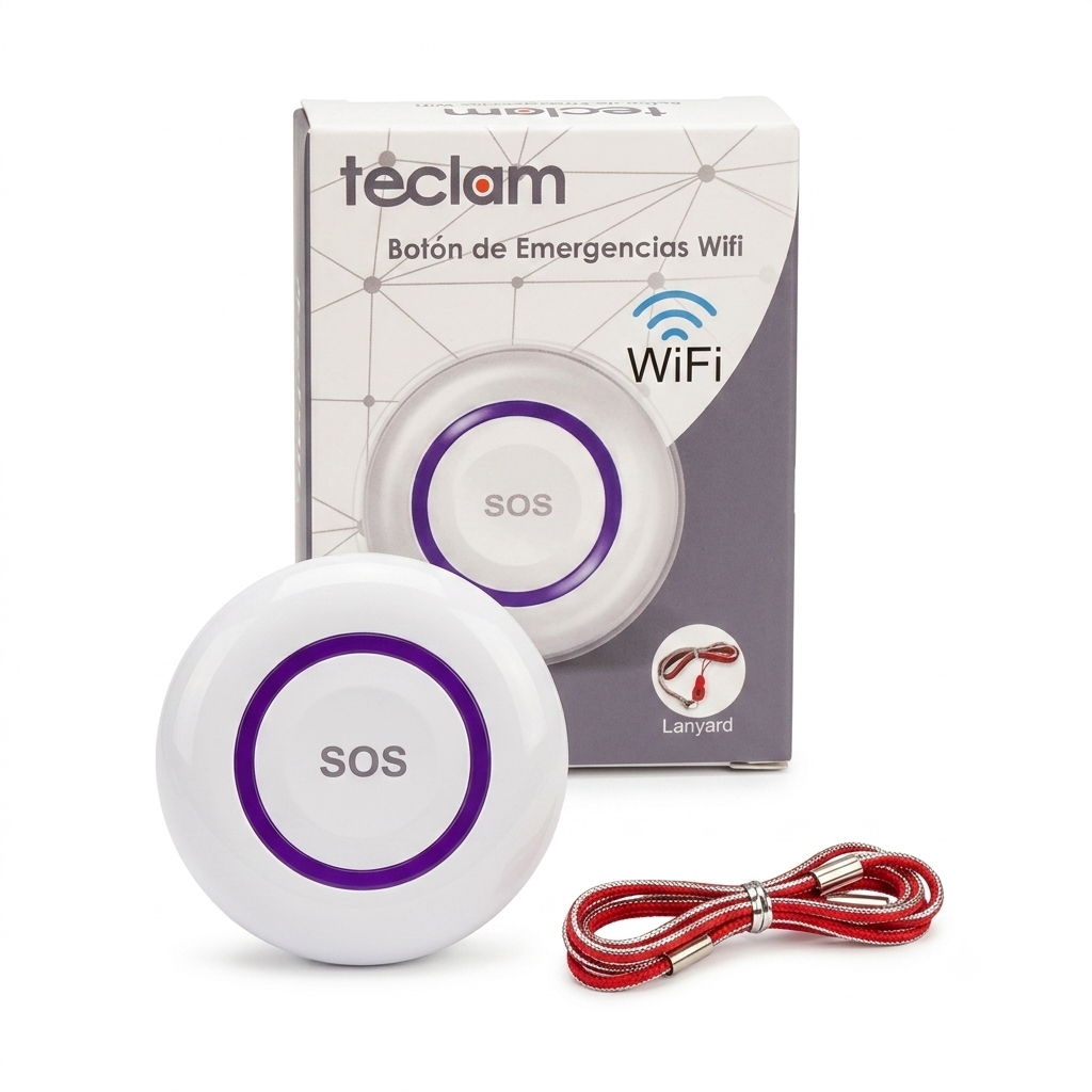 BOTÓN SOS INTELIGENTE CON WIFI Y RF433M BATERIA LIR2450 DE 3,6 V