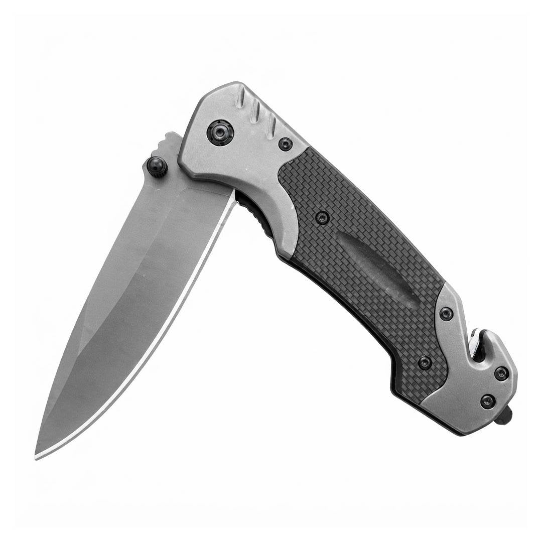 NAVAJA METALICA AUTOMATICA CON ROMPE CRISTAL GRIS 23CM