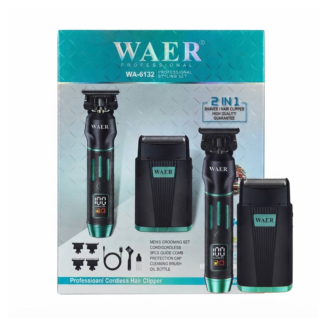 KIT 2 EN 1 PATILLERA Y RASURADORA WAER WA-6132