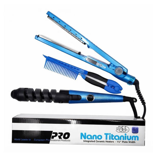 PLANCHA DE CABELLO 3 EN 1 NANO TITANIUM