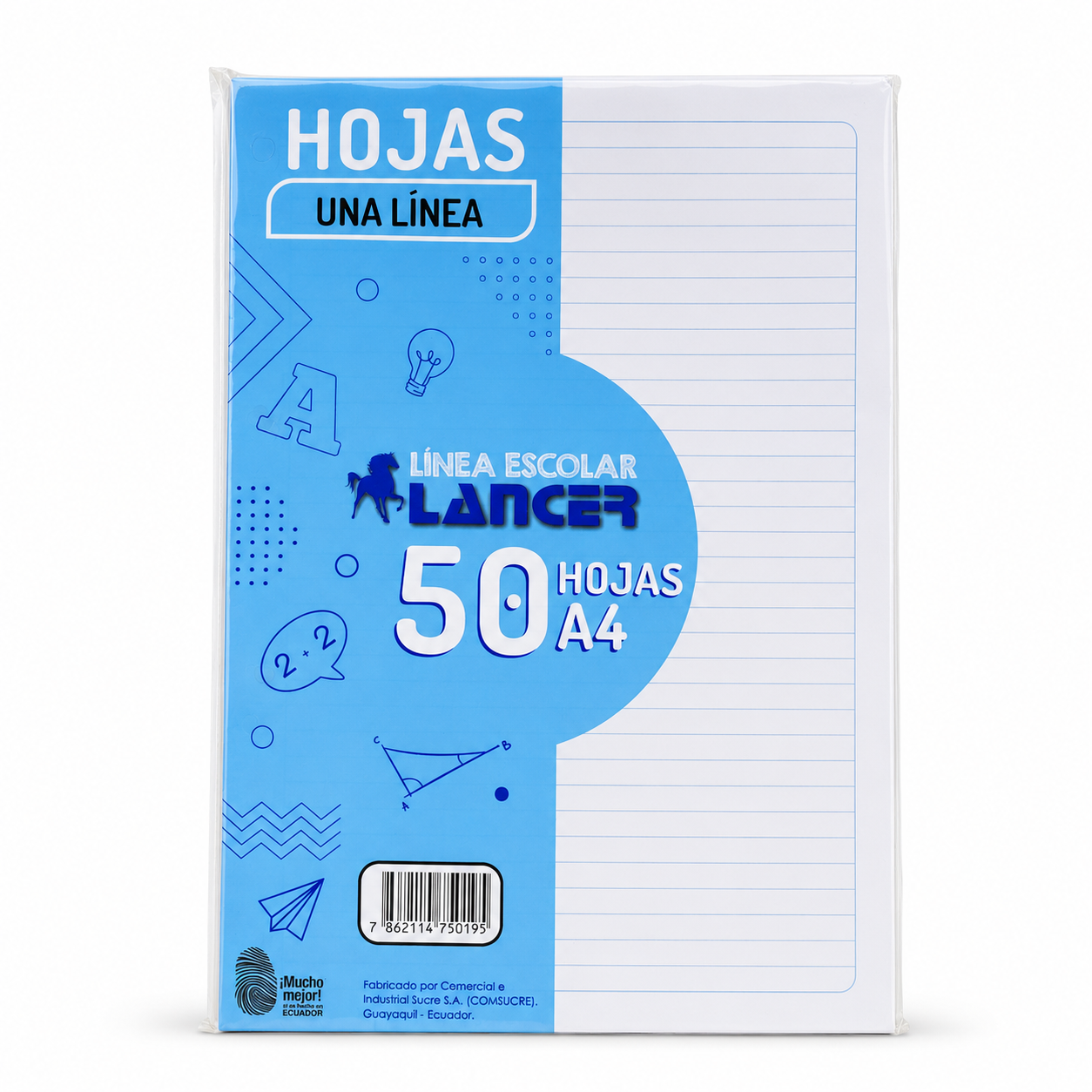 HOJAS LANCER 1 LINEA A4 PAQX50