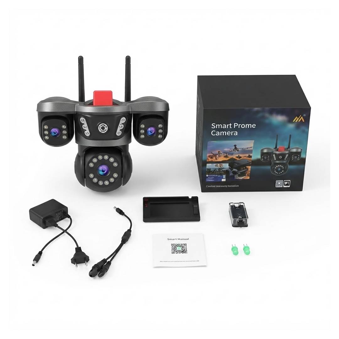 CAMARA WIFI TRIPLE LENTE CON SIRENA APP V380