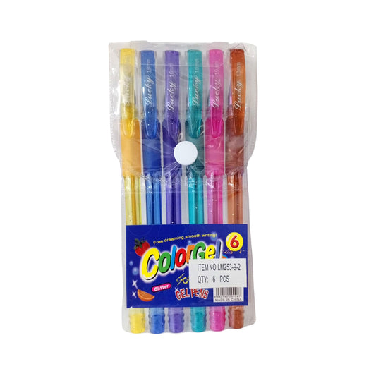 ESFERO ESCARCHADO DE GEL COLORGEL 6 COLORES
