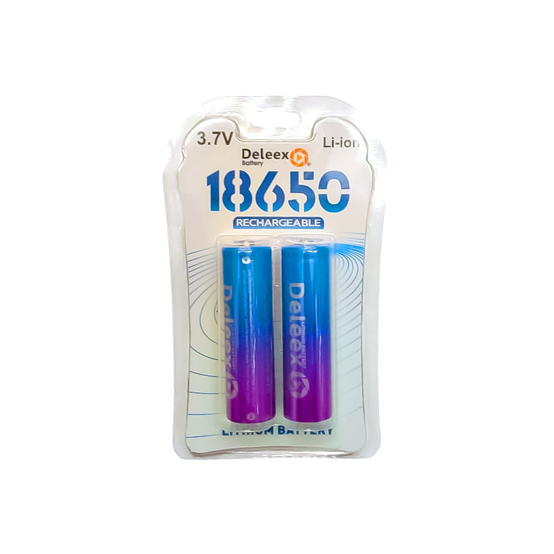 BATERIA DE LITIO DELEEX 18650 3.7V (PAR)