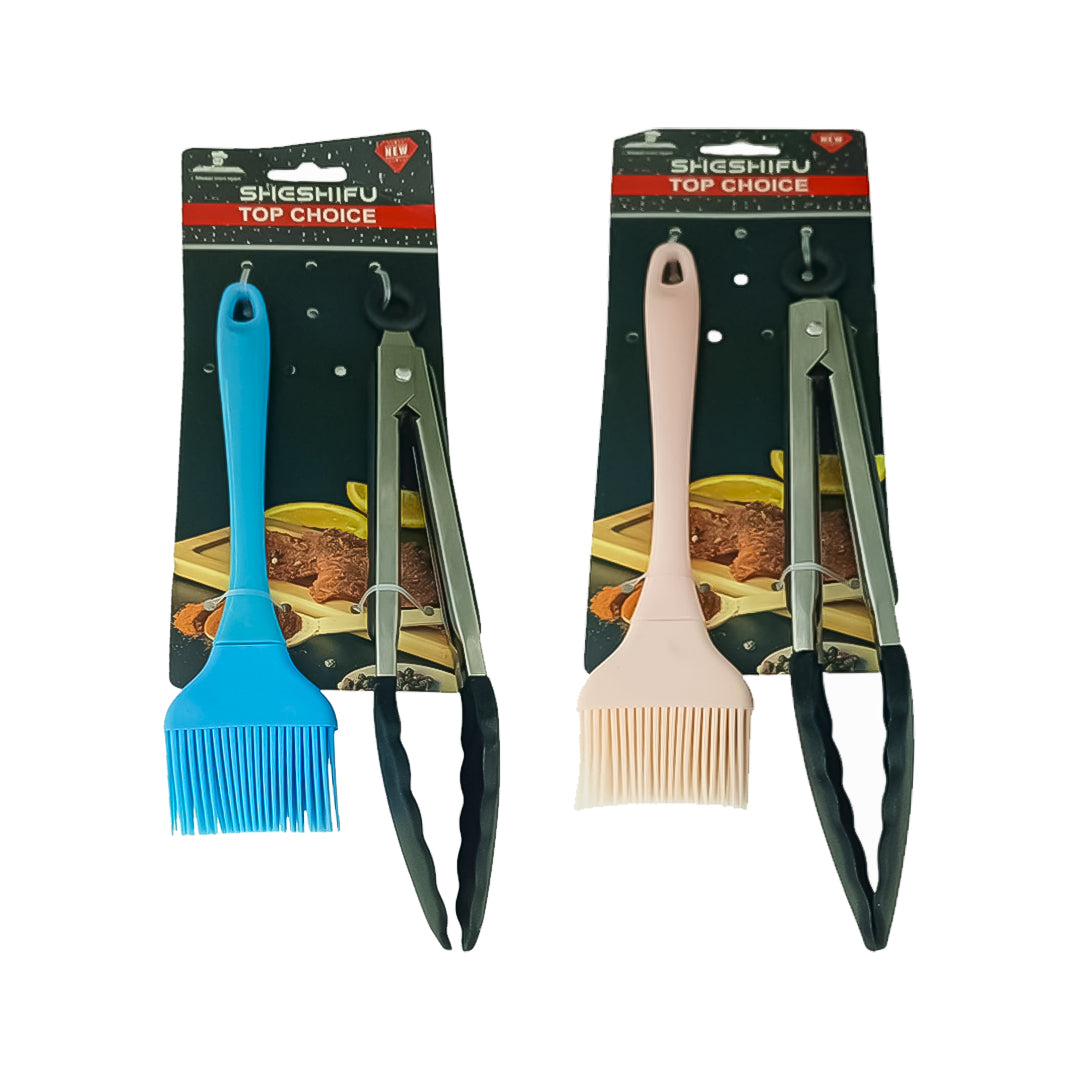 SET PINZA Y BROCHA SILICONA PARA COCINA (UNIDAD)
