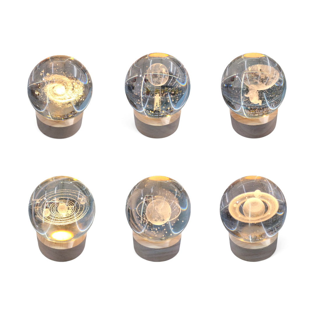ESFERA DE CRISTAL DISEÑOS ESPACIALES 6CM