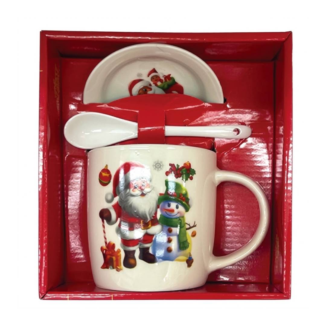 SET TAZA PLATO Y CUCHARA NAVIDEÑA 7898-4