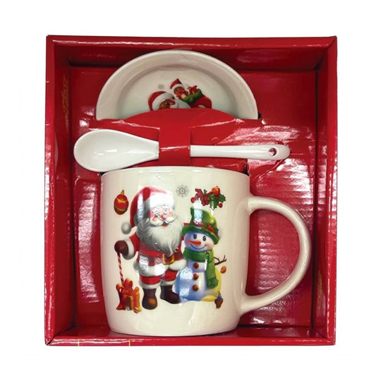 SET TAZA PLATO Y CUCHARA NAVIDEÑA 7898-4