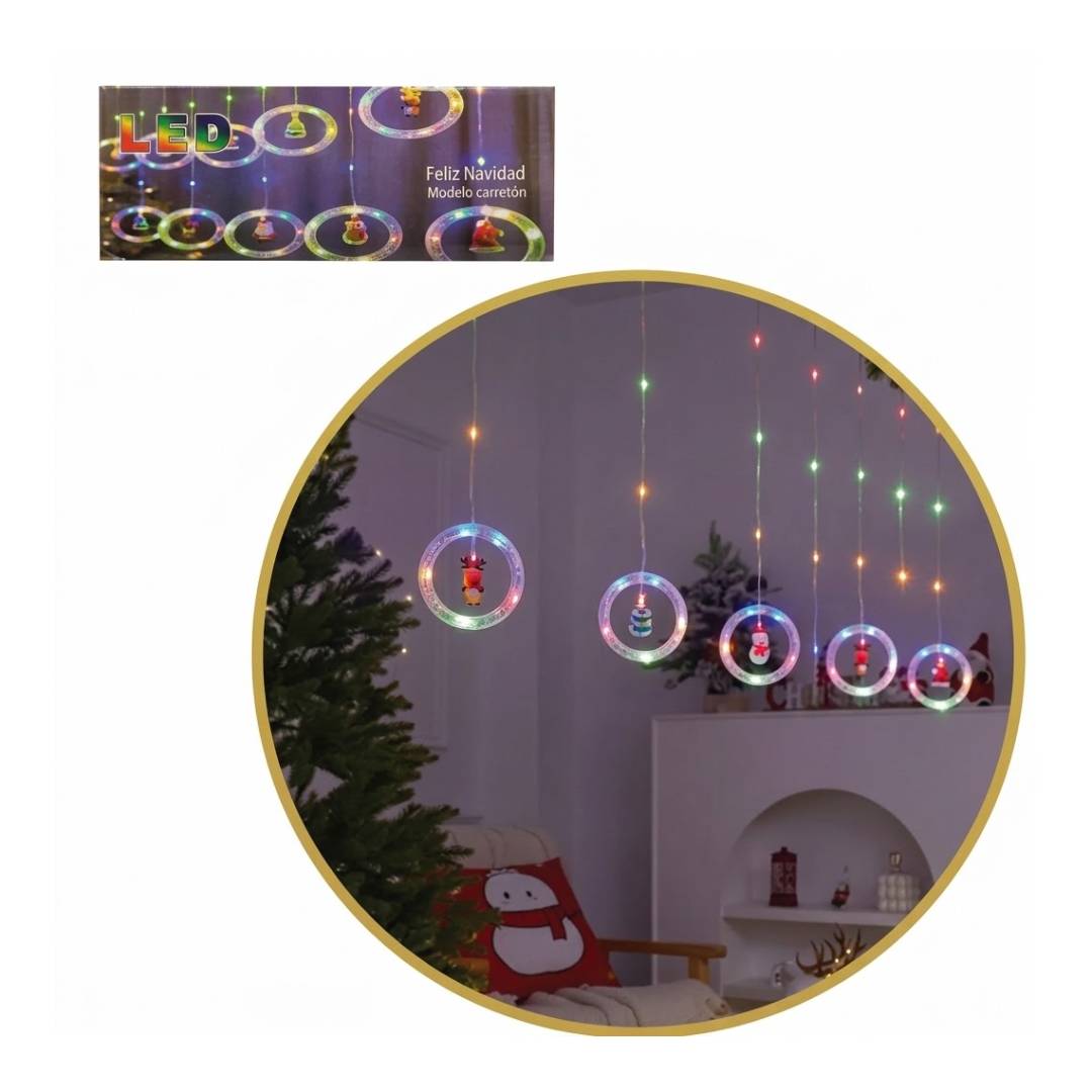 CASCADA LUZ ADORNO NAVIDEÑO RGB A0074