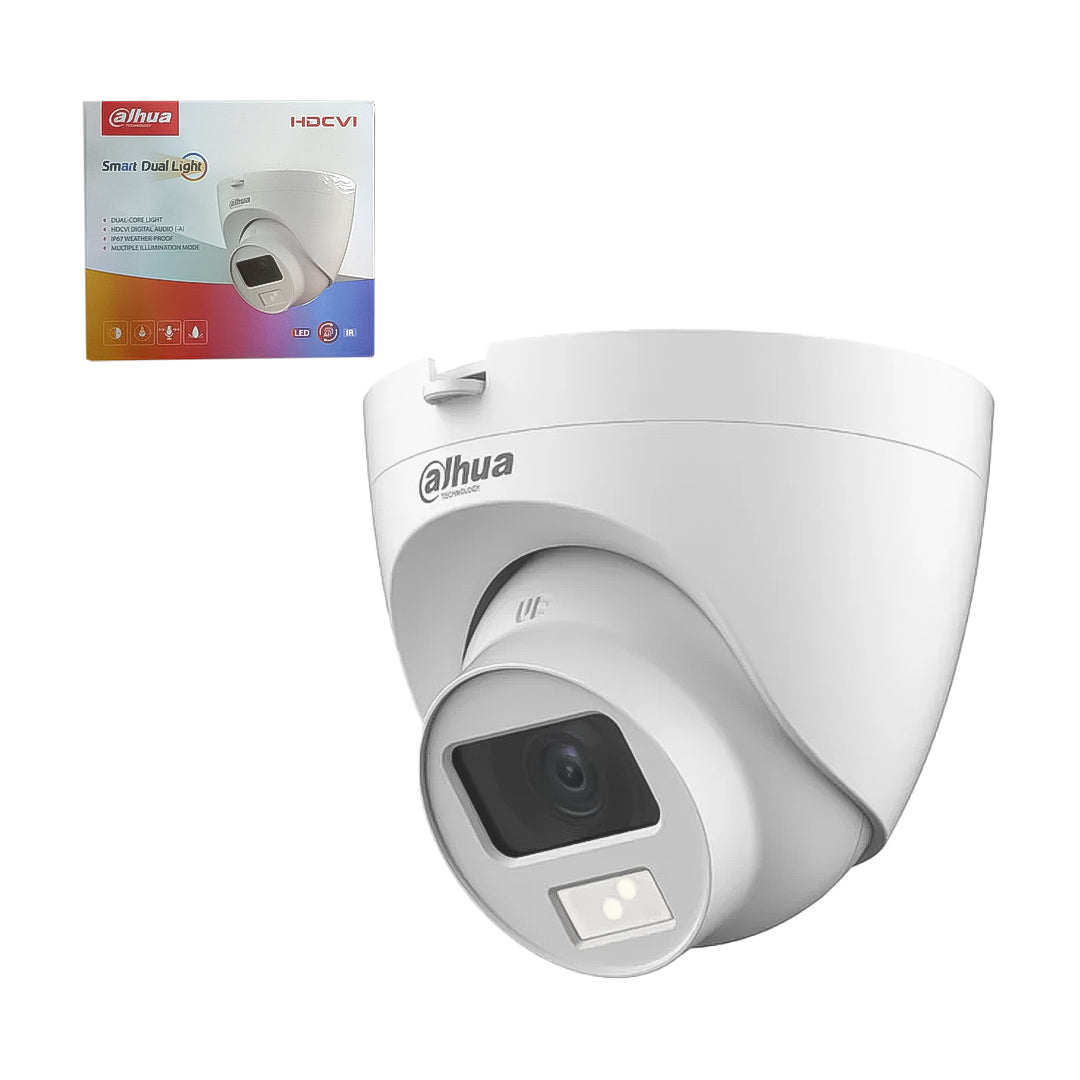 CAMARA DOMO DUAL LIGHT DAHUA 2MP CON AUDIO DH-HAC-HDW1200CLQN-IL-A
