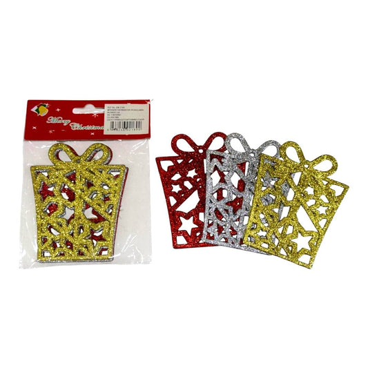 ADORNO NAVIDEÑO REGALO ESCARCHADO EM-2189