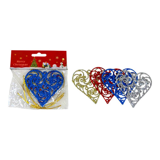ADORNO NAVIDEÑO CORAZON ESCARCHADO EM-2193